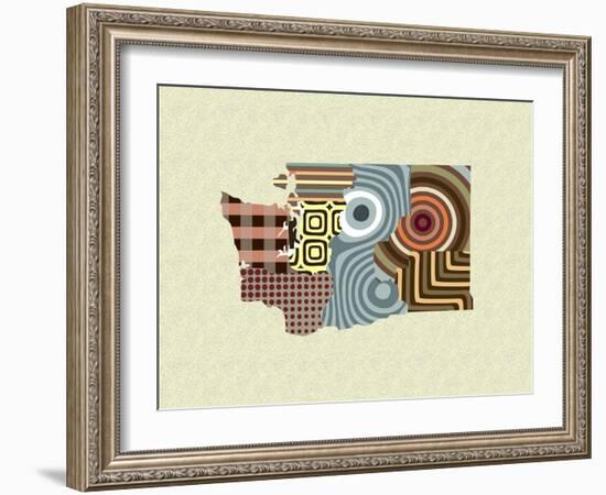 Washington State Map-Lanre Adefioye-Framed Giclee Print