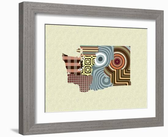 Washington State Map-Lanre Adefioye-Framed Giclee Print