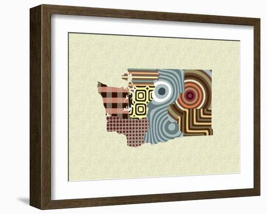 Washington State Map-Lanre Adefioye-Framed Giclee Print