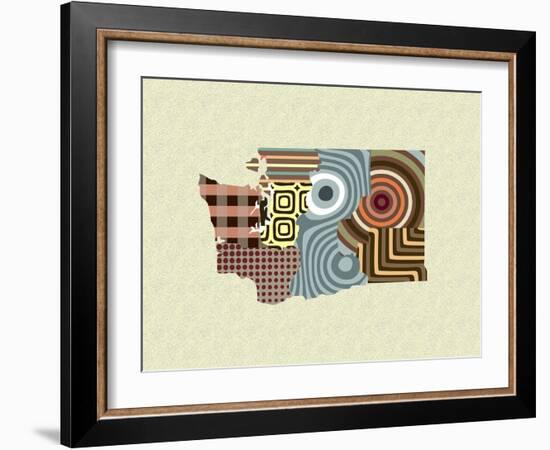 Washington State Map-Lanre Adefioye-Framed Giclee Print