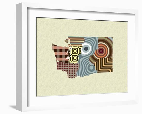 Washington State Map-Lanre Adefioye-Framed Giclee Print