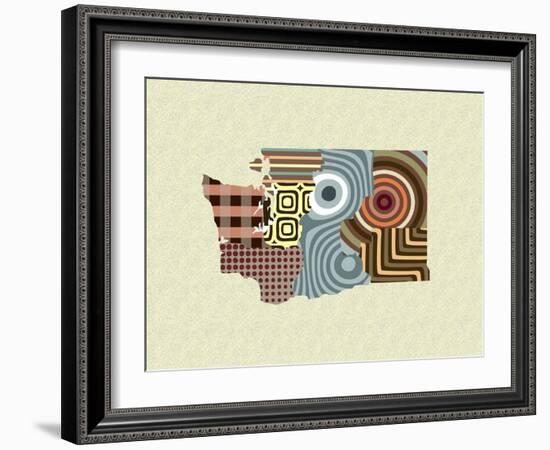 Washington State Map-Lanre Adefioye-Framed Giclee Print