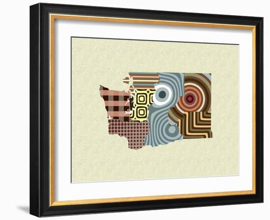 Washington State Map-Lanre Adefioye-Framed Giclee Print