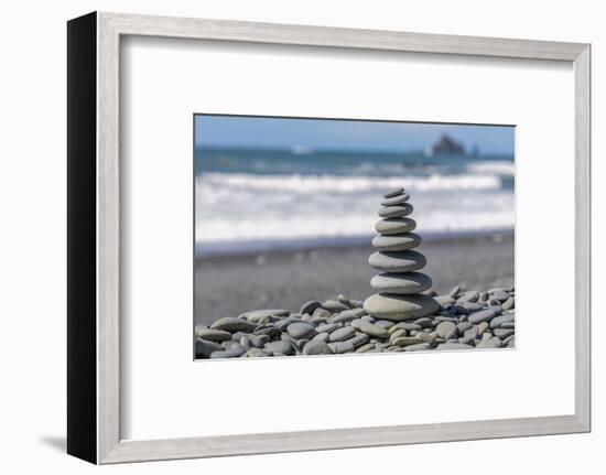 Washington State, Olympic National Park. Stacked Beach Rocks-Jaynes Gallery-Framed Photographic Print