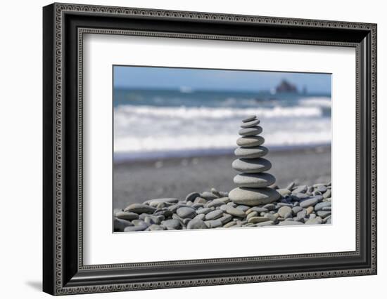 Washington State, Olympic National Park. Stacked Beach Rocks-Jaynes Gallery-Framed Photographic Print