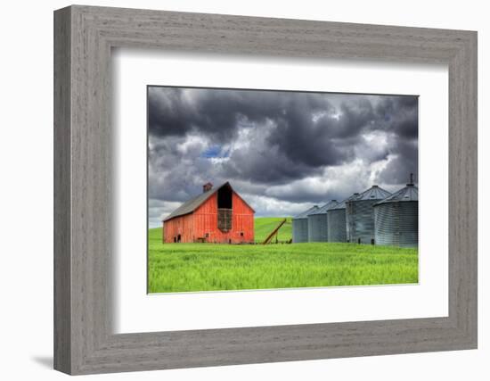 Washington State, Palouse. Barn and Silos-Jaynes Gallery-Framed Photographic Print