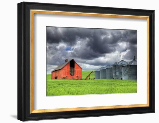 Washington State, Palouse. Barn and Silos-Jaynes Gallery-Framed Photographic Print