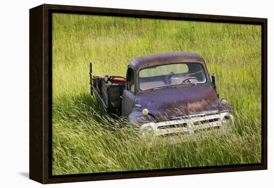 Washington State, Palouse. Vintage Studebaker Pickup Truck in Field-Jaynes Gallery-Framed Premier Image Canvas