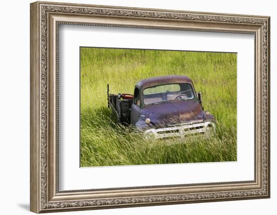 Washington State, Palouse. Vintage Studebaker Pickup Truck in Field-Jaynes Gallery-Framed Photographic Print