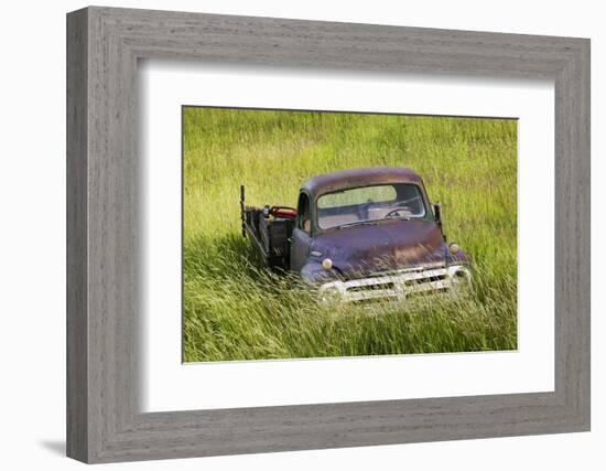 Washington State, Palouse. Vintage Studebaker Pickup Truck in Field-Jaynes Gallery-Framed Photographic Print