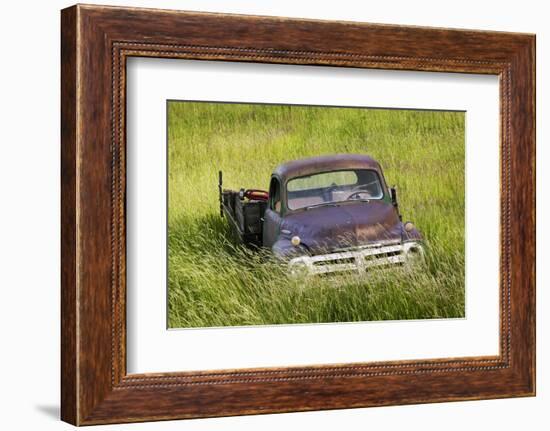 Washington State, Palouse. Vintage Studebaker Pickup Truck in Field-Jaynes Gallery-Framed Photographic Print