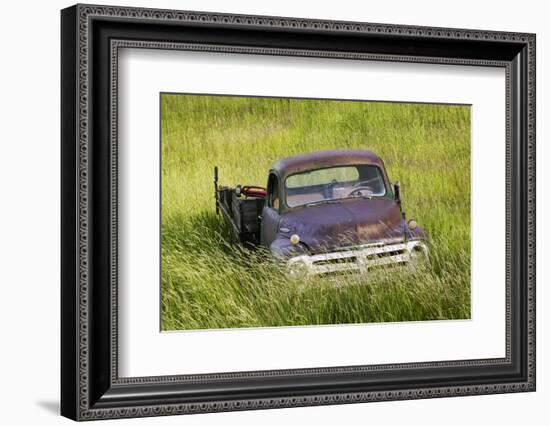 Washington State, Palouse. Vintage Studebaker Pickup Truck in Field-Jaynes Gallery-Framed Photographic Print