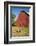 Washington State, Palouse, Whitman County. Pioneer Stock Farm, Chickens and Peacock in Barn Window-Alison Jones-Framed Photographic Print