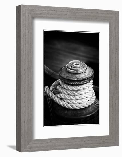 Washington State, Port Townsend. Barient Winch on an Old Wood Sailboat-Kevin Oke-Framed Photographic Print