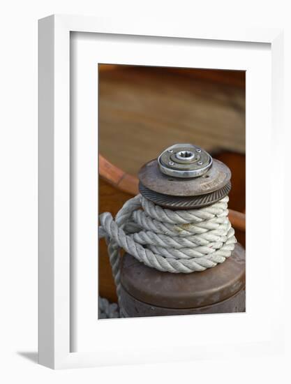 Washington State, Port Townsend. Barient Winch on an Old Wood Sailboat-Kevin Oke-Framed Photographic Print