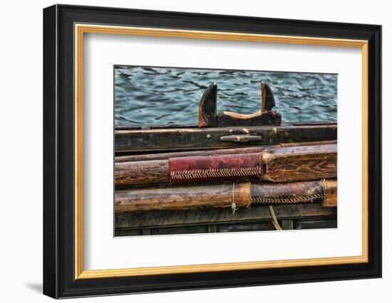 Washington State, Port Townsend. Stowed Oars and Oar Port on Longboat-Jaynes Gallery-Framed Photographic Print