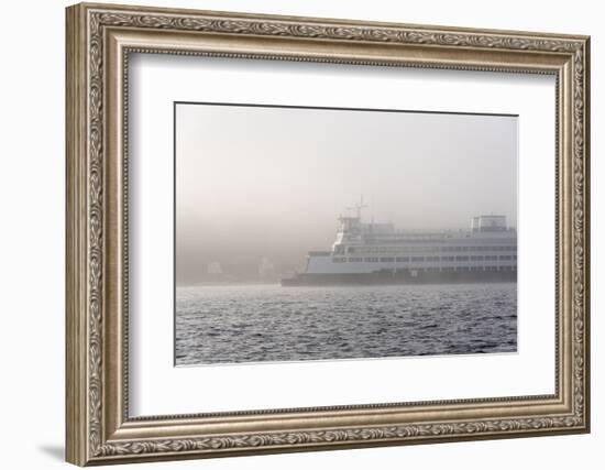 Washington State, Puget Sound. Ferry Emerges from Dense Fog-Trish Drury-Framed Photographic Print