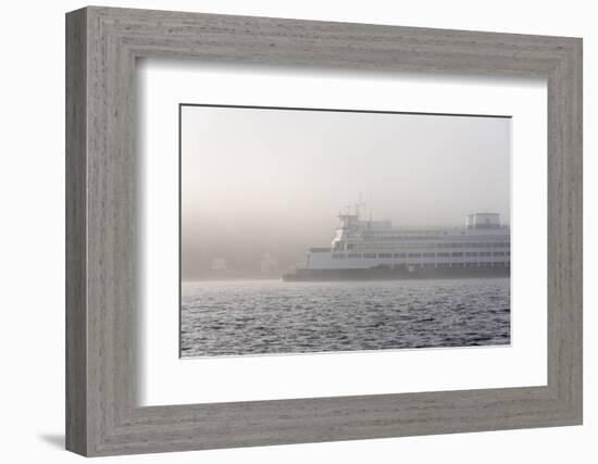 Washington State, Puget Sound. Ferry Emerges from Dense Fog-Trish Drury-Framed Photographic Print