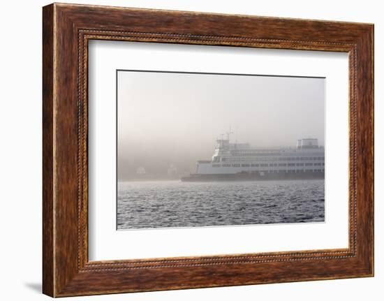 Washington State, Puget Sound. Ferry Emerges from Dense Fog-Trish Drury-Framed Photographic Print