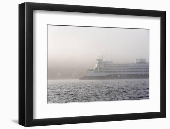 Washington State, Puget Sound. Ferry Emerges from Dense Fog-Trish Drury-Framed Photographic Print