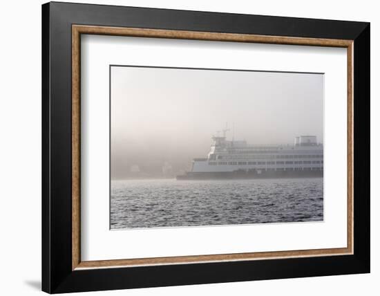 Washington State, Puget Sound. Ferry Emerges from Dense Fog-Trish Drury-Framed Photographic Print