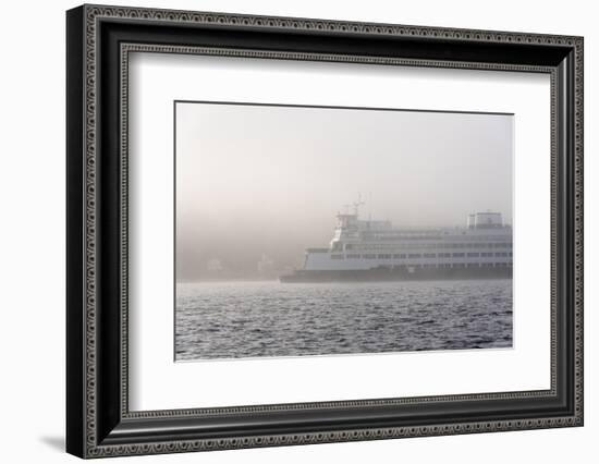 Washington State, Puget Sound. Ferry Emerges from Dense Fog-Trish Drury-Framed Photographic Print