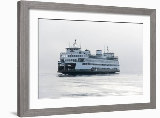 Washington State, Puget Sound. Ferry with Dense Fog Bank Limiting Visibility-Trish Drury-Framed Photographic Print