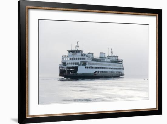 Washington State, Puget Sound. Ferry with Dense Fog Bank Limiting Visibility-Trish Drury-Framed Photographic Print