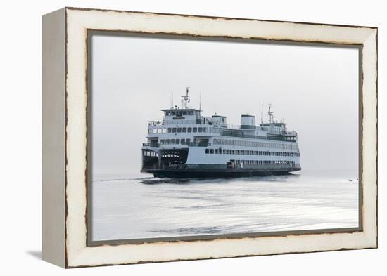 Washington State, Puget Sound. Ferry with Dense Fog Bank Limiting Visibility-Trish Drury-Framed Premier Image Canvas