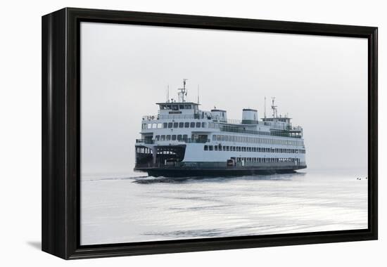 Washington State, Puget Sound. Ferry with Dense Fog Bank Limiting Visibility-Trish Drury-Framed Premier Image Canvas