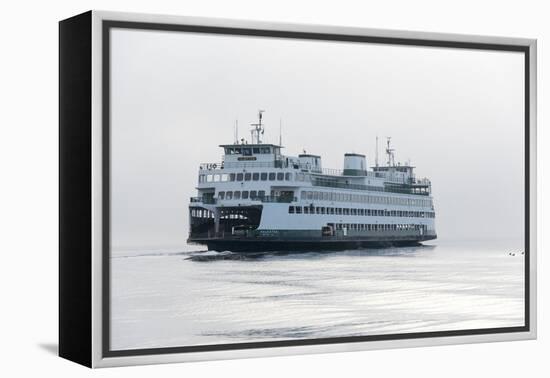 Washington State, Puget Sound. Ferry with Dense Fog Bank Limiting Visibility-Trish Drury-Framed Premier Image Canvas