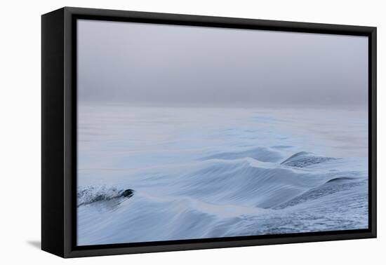 Washington State, Puget Sound Wake Patterns on Calm Water Reflecting Moody Light. Dense Fog-Trish Drury-Framed Premier Image Canvas