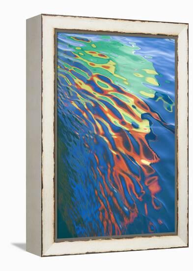 Washington State, San Juan Islands. Water Reflection of Boat Sail-Don Paulson-Framed Premier Image Canvas
