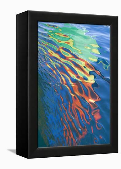 Washington State, San Juan Islands. Water Reflection of Boat Sail-Don Paulson-Framed Premier Image Canvas