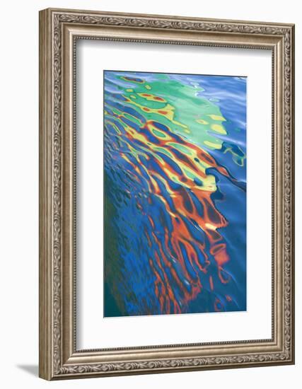 Washington State, San Juan Islands. Water Reflection of Boat Sail-Don Paulson-Framed Photographic Print