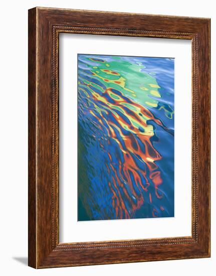 Washington State, San Juan Islands. Water Reflection of Boat Sail-Don Paulson-Framed Photographic Print