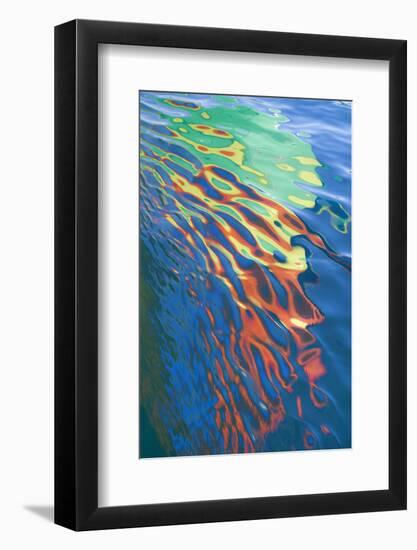 Washington State, San Juan Islands. Water Reflection of Boat Sail-Don Paulson-Framed Photographic Print