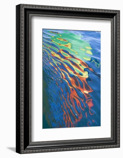 Washington State, San Juan Islands. Water Reflection of Boat Sail-Don Paulson-Framed Photographic Print