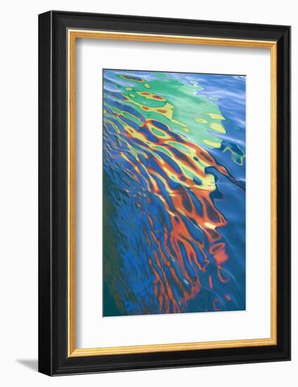 Washington State, San Juan Islands. Water Reflection of Boat Sail-Don Paulson-Framed Photographic Print