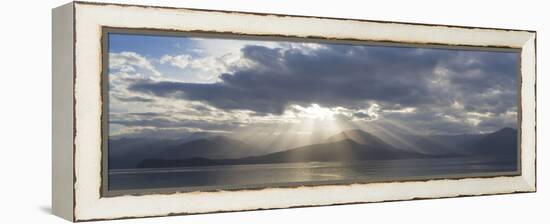 Washington State, Seabeck. Composite of God Rays over Hood Canal-Don Paulson-Framed Premier Image Canvas