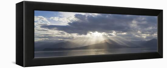 Washington State, Seabeck. Composite of God Rays over Hood Canal-Don Paulson-Framed Premier Image Canvas