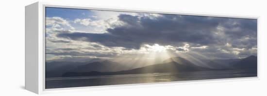 Washington State, Seabeck. Composite of God Rays over Hood Canal-Don Paulson-Framed Premier Image Canvas