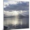 Washington State, Seabeck. Composite of God Rays over Hood Canal-Don Paulson-Mounted Giclee Print