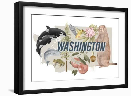 Washington State Symbols-Stacy Hsu-Framed Art Print