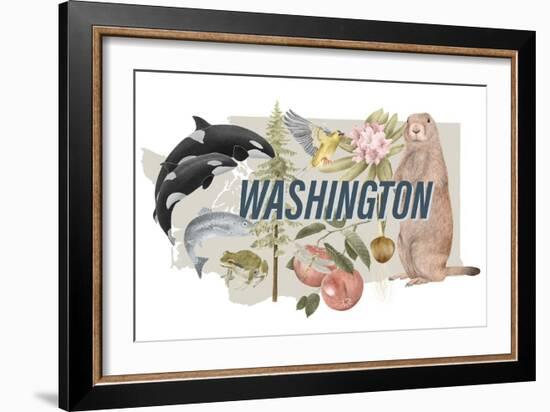 Washington State Symbols-Stacy Hsu-Framed Art Print