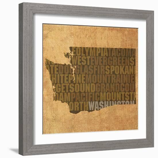 Washington State Words-David Bowman-Framed Giclee Print