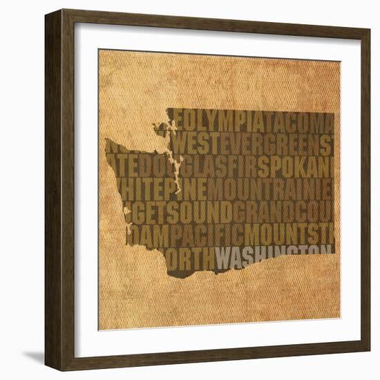 Washington State Words-David Bowman-Framed Giclee Print