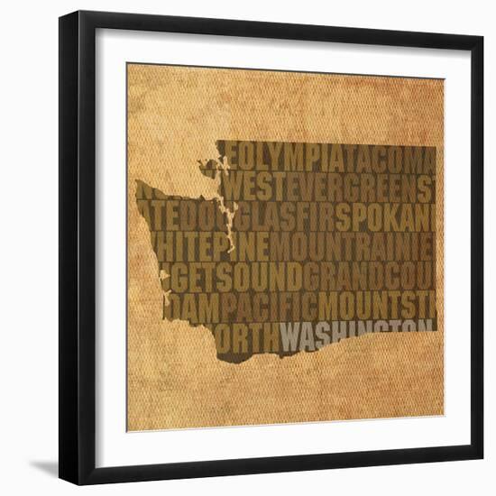 Washington State Words-David Bowman-Framed Giclee Print