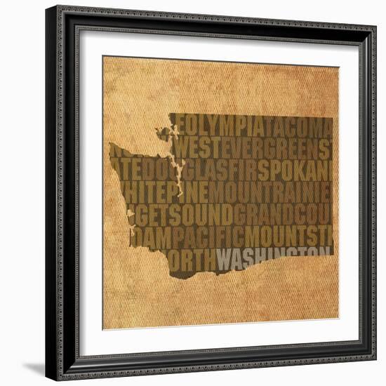 Washington State Words-David Bowman-Framed Giclee Print