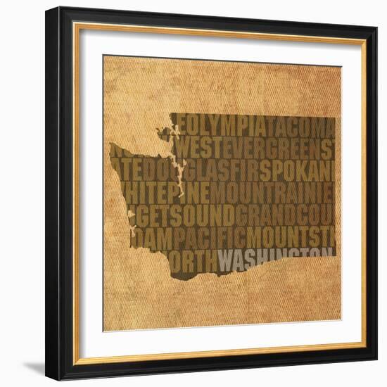 Washington State Words-David Bowman-Framed Giclee Print